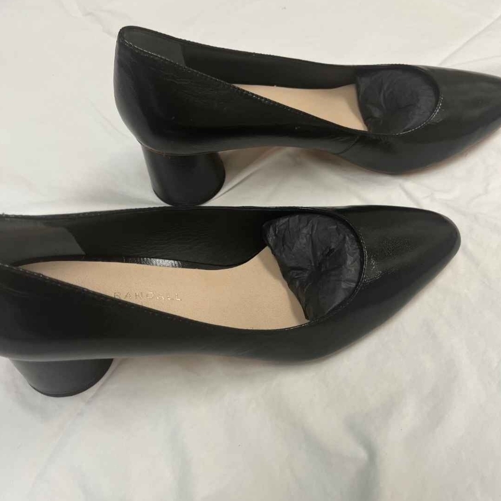 Loeffler Randall Black Round Block Heel Pumps